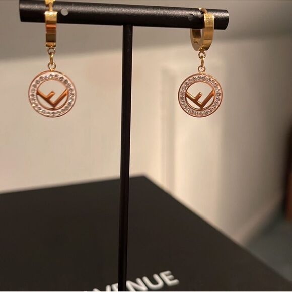 FENDI Gold and Silver HOOP Earrings - Picture 5 of 7